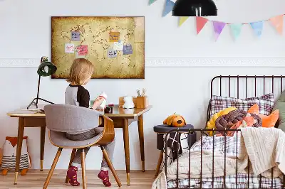 Schreib-Magnettafel mit Motiv Alte Weltkarte