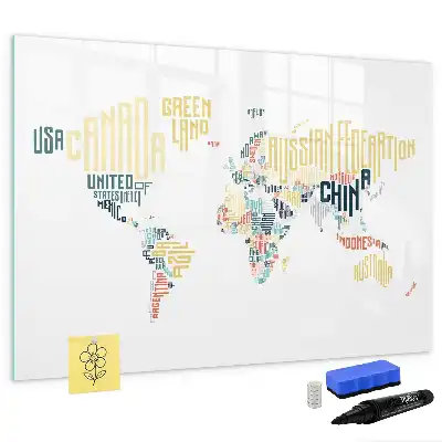 Beschreibbare Magnettafel mit Ländernamen