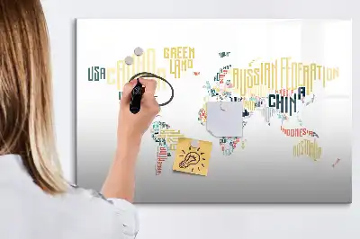Beschreibbare Magnettafel mit Ländernamen