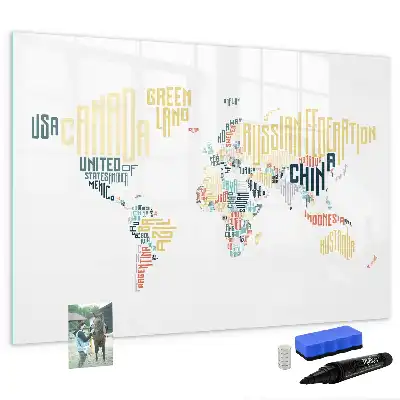 Beschreibbare Magnettafel mit Ländernamen