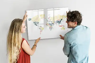 Beschreibbare Magnettafel mit Ländernamen
