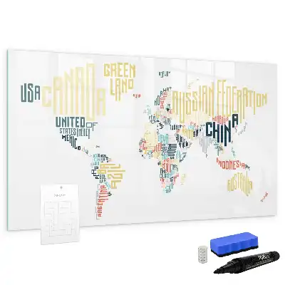 Beschreibbare Magnettafel mit Ländernamen