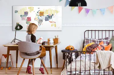 Beschreibbare Magnettafel mit Ländernamen