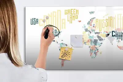 Beschreibbare Magnettafel mit Ländernamen