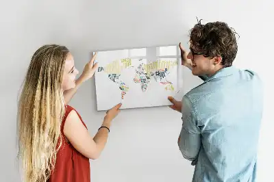 Beschreibbare Magnettafel mit Ländernamen