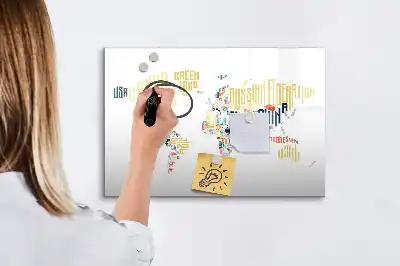 Beschreibbare Magnettafel mit Ländernamen