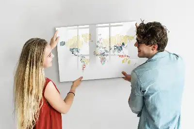 Beschreibbare Magnettafel mit Ländernamen