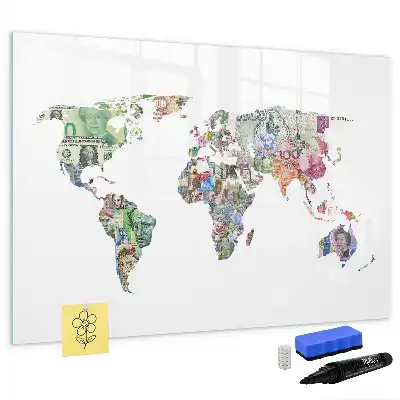 Beschreibbare Magnettafel in Form einer Banknotenkarte