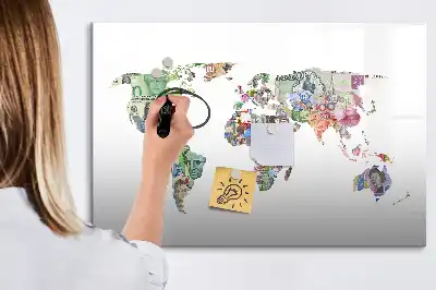 Beschreibbare Magnettafel in Form einer Banknotenkarte