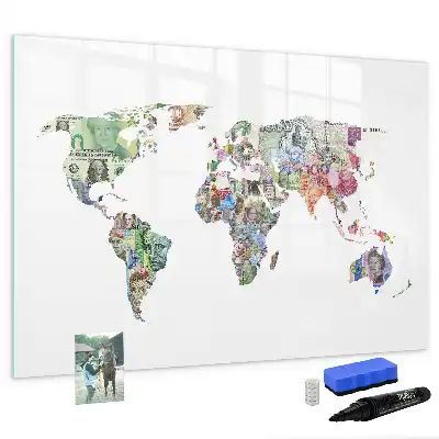 Beschreibbare Magnettafel in Form einer Banknotenkarte
