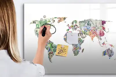 Beschreibbare Magnettafel in Form einer Banknotenkarte