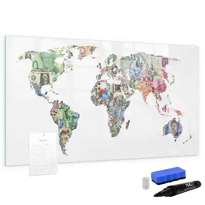 Beschreibbare Magnettafel in Form einer Banknotenkarte