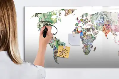 Beschreibbare Magnettafel in Form einer Banknotenkarte