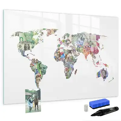 Beschreibbare Magnettafel in Form einer Banknotenkarte
