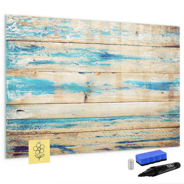 Schreib-Magnettafel in gestreiftem Holz-Design