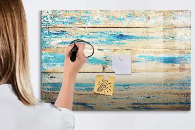 Schreib-Magnettafel in gestreiftem Holz-Design