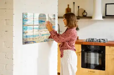 Schreib-Magnettafel in gestreiftem Holz-Design