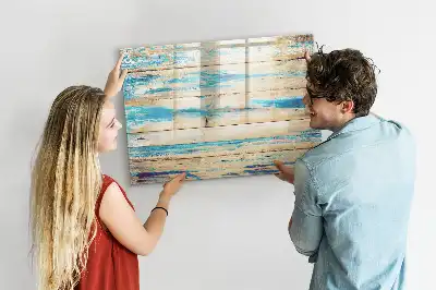 Schreib-Magnettafel in gestreiftem Holz-Design