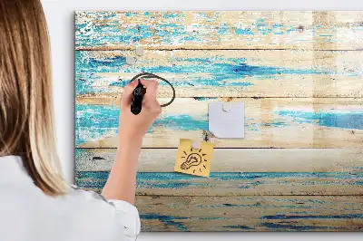 Schreib-Magnettafel in gestreiftem Holz-Design