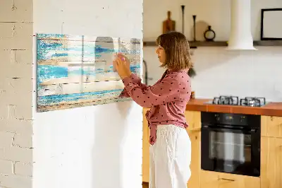Schreib-Magnettafel in gestreiftem Holz-Design