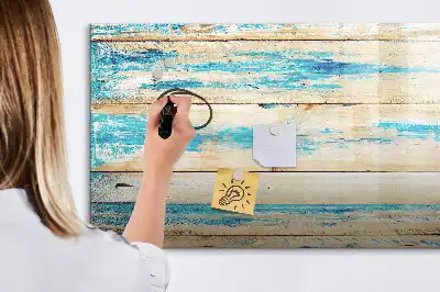 Schreib-Magnettafel in gestreiftem Holz-Design