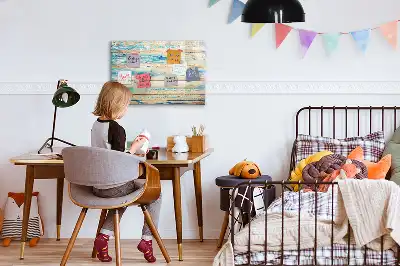 Schreib-Magnettafel in gestreiftem Holz-Design