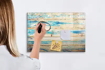 Schreib-Magnettafel in gestreiftem Holz-Design