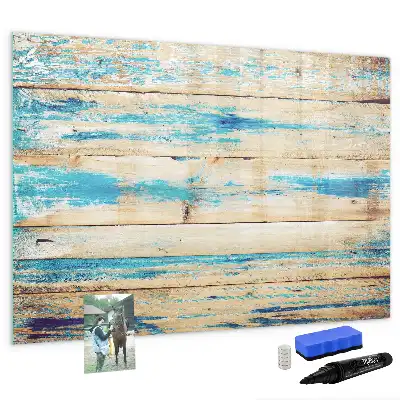 Schreib-Magnettafel in gestreiftem Holz-Design