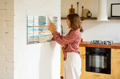 Schreib-Magnettafel in gestreiftem Holz-Design