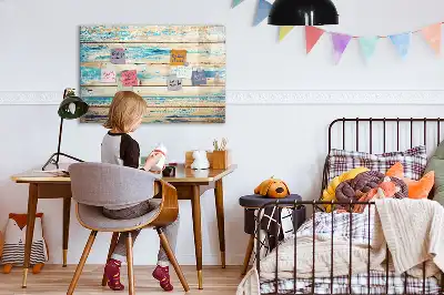 Schreib-Magnettafel in gestreiftem Holz-Design