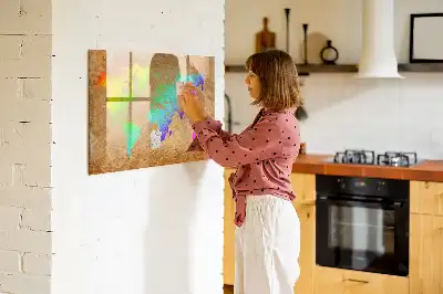 Beschreibbare Magnettafel in Form einer Regenbogen-Weltkarte
