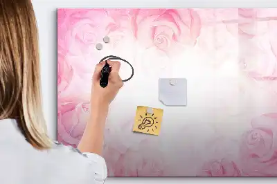 Schreib-Magnettafel im Design Rosen-Abstraktion