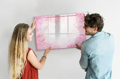 Schreib-Magnettafel im Design Rosen-Abstraktion