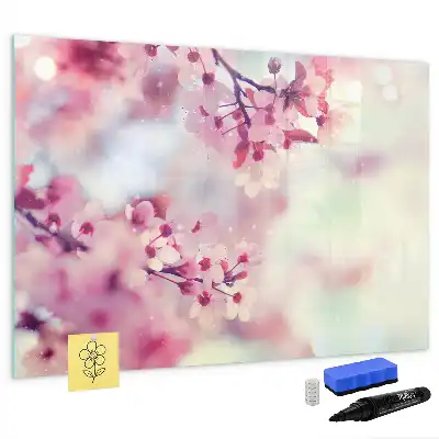 Schreib-Magnettafel mit Frühlingsblumen-Motiv