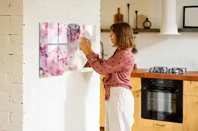 Schreib-Magnettafel mit Frühlingsblumen-Motiv