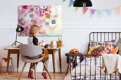 Schreib-Magnettafel mit Frühlingsblumen-Motiv