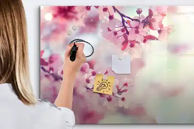 Schreib-Magnettafel mit Frühlingsblumen-Motiv