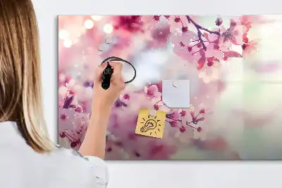 Schreib-Magnettafel mit Frühlingsblumen-Motiv