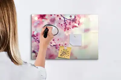 Schreib-Magnettafel mit Frühlingsblumen-Motiv