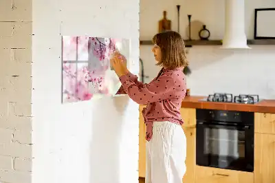 Schreib-Magnettafel mit Frühlingsblumen-Motiv