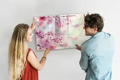 Schreib-Magnettafel mit Frühlingsblumen-Motiv