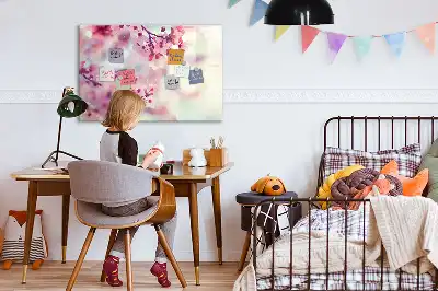 Schreib-Magnettafel mit Frühlingsblumen-Motiv