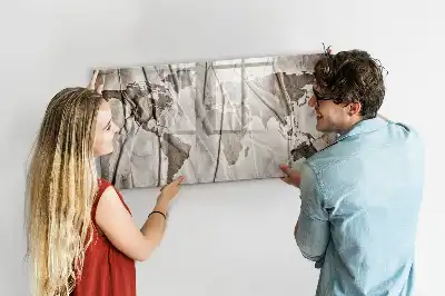 Beschreibbare Magnettafel mit Weltkartenmuster