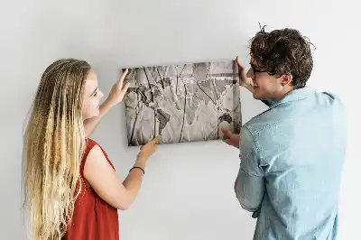 Beschreibbare Magnettafel mit Weltkartenmuster