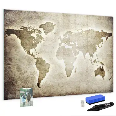 Magnetische Weltkarte mit Schreibtafel