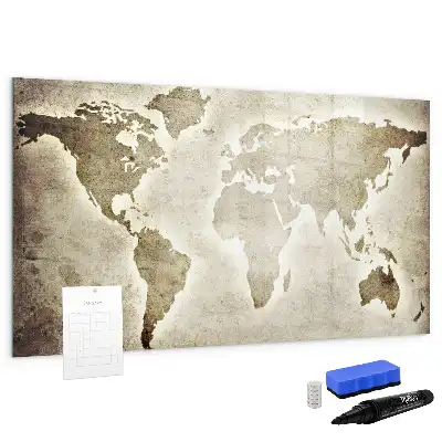 Magnetische Weltkarte mit Schreibtafel