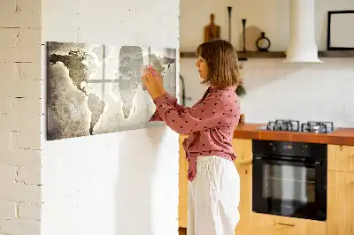 Magnetische Weltkarte mit Schreibtafel