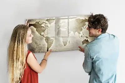 Magnetische Weltkarte mit Schreibtafel