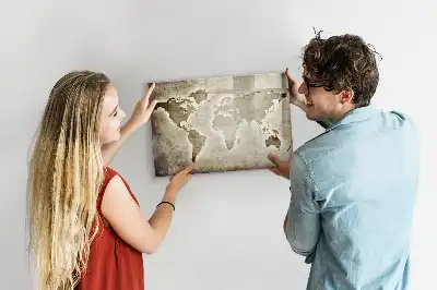 Magnetische Weltkarte mit Schreibtafel