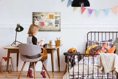 Magnetische Weltkarte mit Schreibtafel